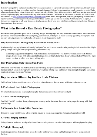 The Role of a Real Estate Photographer Explained
