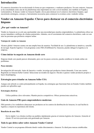 Vender en Amazon España: Claves para destacar en el comercio electrónico hispano