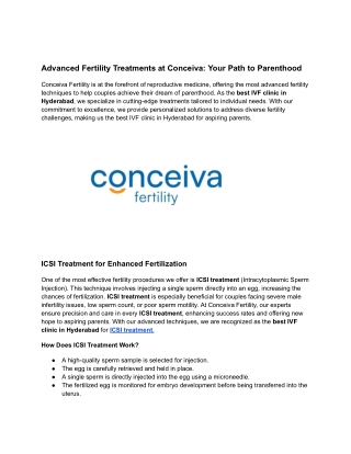 Advanced Fertility Treatments at Conceiva_ Your Path to Parenthood