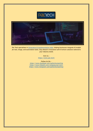 Advanced Generative AI Implementation India for AI-Powered Business Transformati