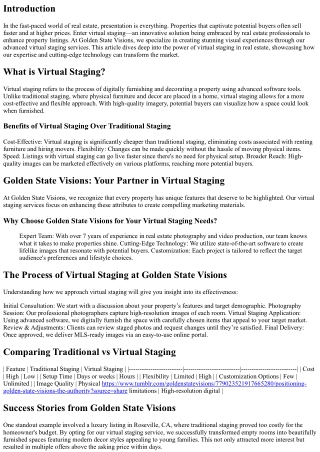 The Power of Virtual Staging in Real Estate: Insights from Golden State Visions