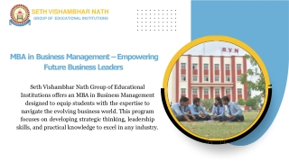 MBA in Business Management – Empowering Future Business Leaders