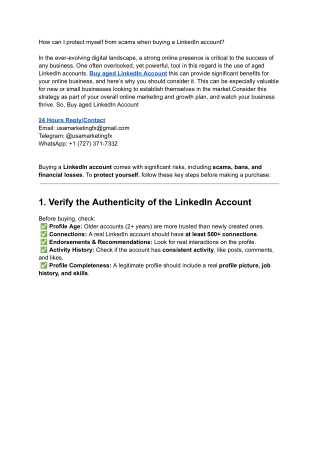 How can I protect myself from scams when buying a LinkedIn account?