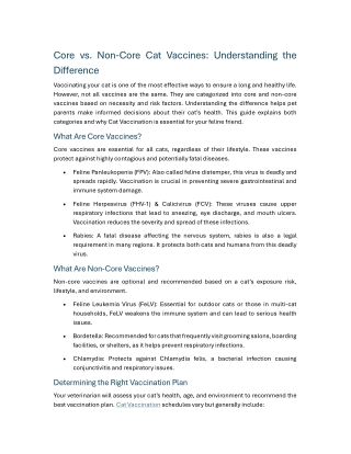 Core vs. Non-Core Cat Vaccines Understanding the Difference