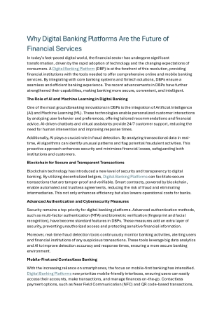 Digital Banking Platforms