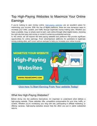 Top High-Paying Websites to Maximize Your Online Earnings