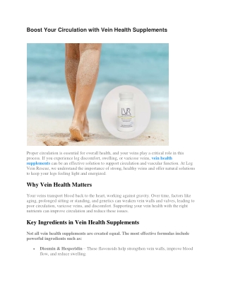 Effective Relief for Chronic Venous Insufficiency