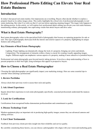 How Professional Photo Editing Can Elevate Your Real Estate Business