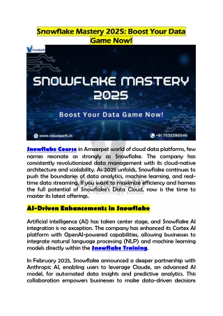 Join Snowflake Course in Ameerpet Snowflake Training