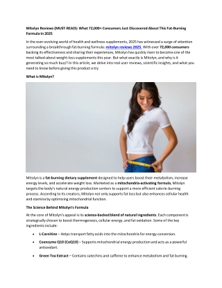 Mitolyn Reviews (MUST-READ): What 72,000  Consumers Just Discovered About This F