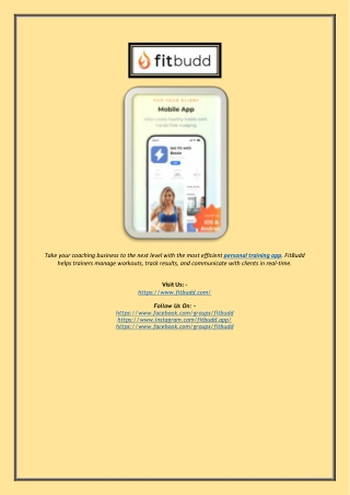 Best Personal Training App for Online & In-Person Coaching | FitBudd