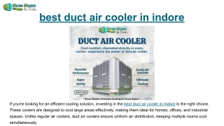 best duct air cooler in indore