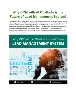 Why CRM with AI Chatbots is the Future of Lead Management System!