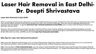 Laser Hair Removal in East Delhi-Dr Deepti Shrivastava