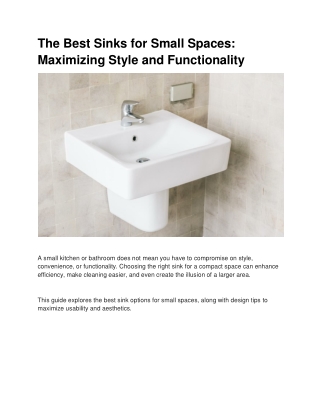 the-best-sinks-for-small-spaces-maximizing-style-and-functionality