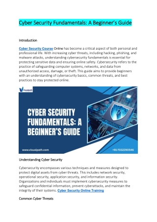 Cyber Security Online Training | Cyber Security Classes
