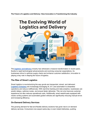 The Future of Logistics and Delivery_ How Innovation is Transforming the Industry