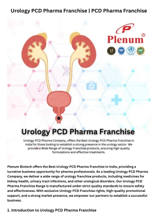 Urology PCD Pharma Franchise in India