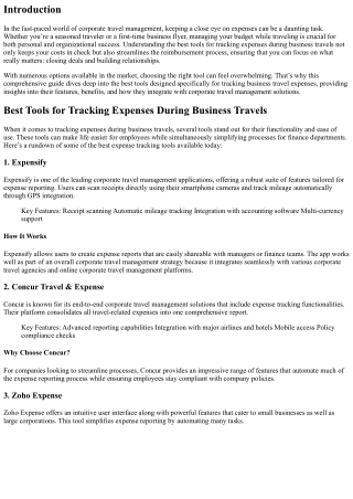 Best Tools for Tracking Expenses During Business Travels