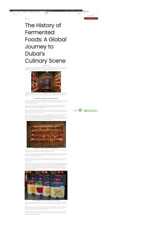 The History of Fermented Foods: A Global Journey to Dubai’s Culinary Scene