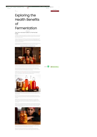 Exploring the Health Benefits of Fermentation