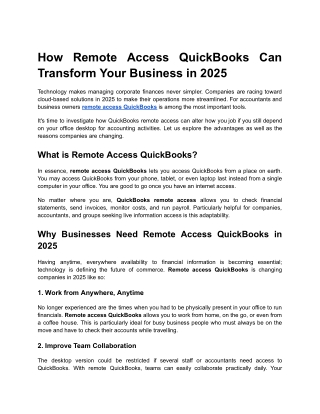 How Remote Access QuickBooks Can Transform Your Business in 2025