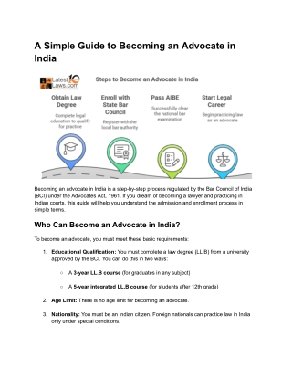 A Simple Guide to Becoming an Advocate in India