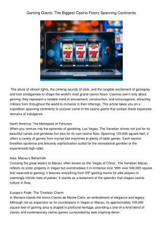 GamingGiantsTheBiggestCasinoFloorsSpanningContinents