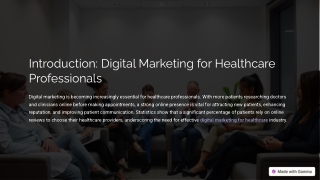 Introduction Digital Marketing for Healthcare Professionals