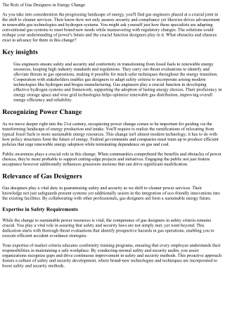 The Role of Gas Engineers in Energy Change
