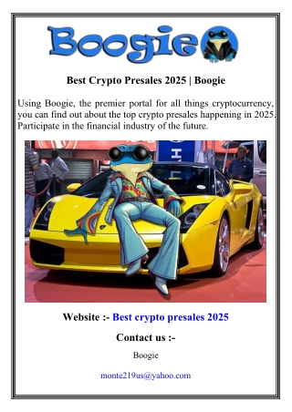 Best Crypto Presales 2025   Boogie