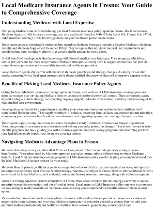 Local Medicare Agents