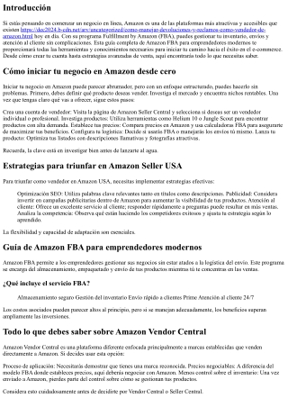 Guía completa de Amazon FBA para emprendedores modernos