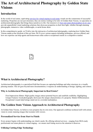 The Art of Architectural Photography by Golden State Visions