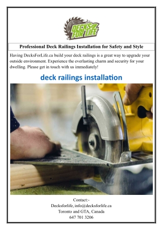 Professional Deck Railings Installation for Safety and Style