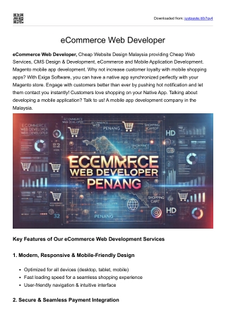 eCommerce Web Developer Penang