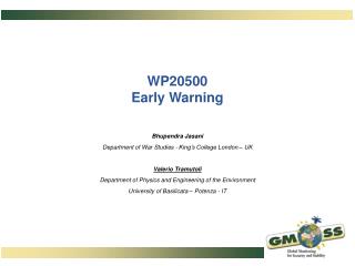 WP20500 Early Warning