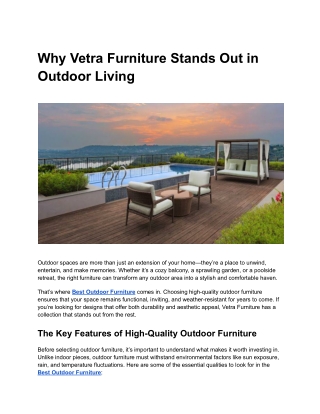 Style Your Deck with the Best Outdoor Furniture