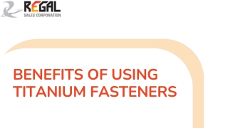 Benefits of using Titanium Fasteners