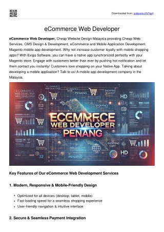 eCommerce Web Developer Penang