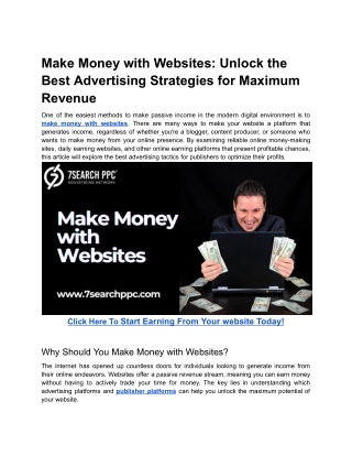 Make Money with Websites_ Unlock the Best Advertising Strategies for Maximum Revenue