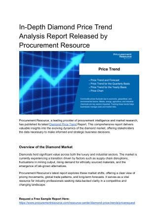 In-Depth Diamond Price Trend Analysis Report Released by Procurement Resource