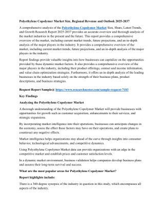 Polyethylene Copolymer Market.
