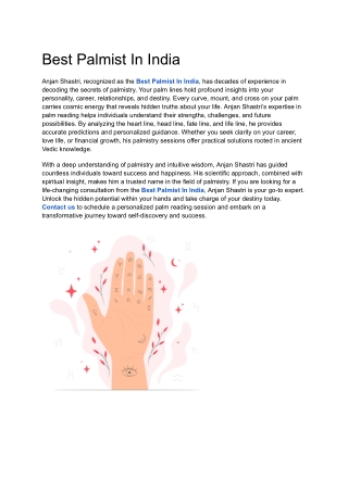 Best Palmist In India