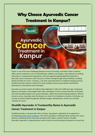 Ayurvedic Cancer Treatment in Kanpur