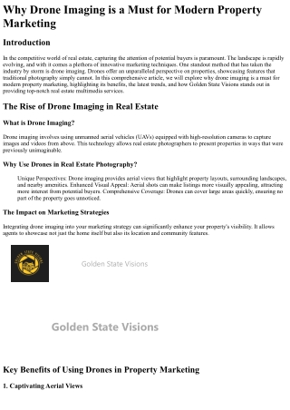 Why Drone Imaging is a Must for Modern Property Marketing