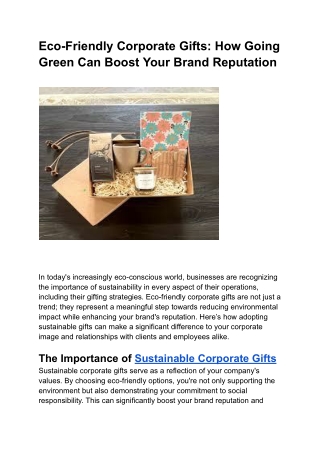 Eco-Friendly Corporate Gifts_ How Going Green Can Boost Your Brand Reputation