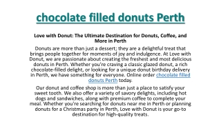 chocolate filled donuts Perth