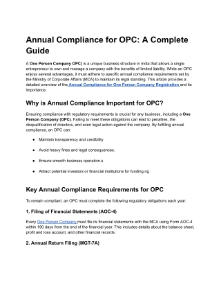 Annual Compliance for OPC_ A Complete Guide