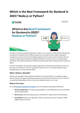 Which is the Best Framework for Backend in 2025? Node.js or Python?